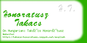 honoratusz takacs business card